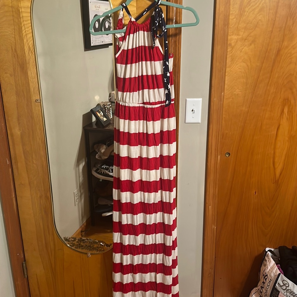 Festive Fourth of July Maxi Dress (L)